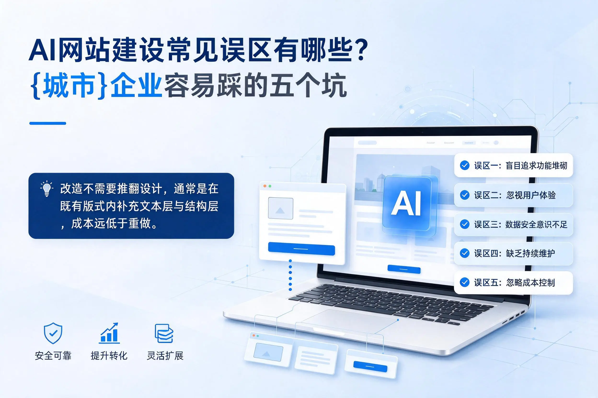 AI网站建设常见误区有哪些?宁德企业容易踩的五个坑